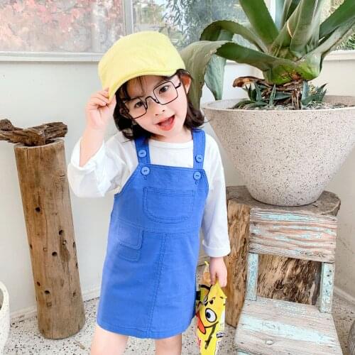 Toddler Girls Dress Spring New Arrival Korean Denim Strap Dress for Girls Kids Clothing 2 3 4 5 6 Years Baby Children Dresses