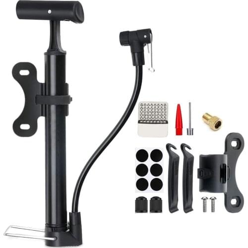Portable Bicycle Pump Aluminum High Pressure Cycling Inflator Standing Bike Mini Hand Pump Motorcycle Tyre Hand Inflator