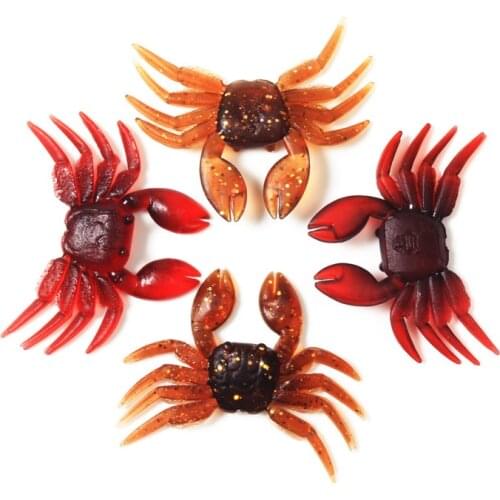 2/4Pcs Little Crab Fishing Lure Artificial Silicone Bait Bionic Simulation Soft Crabs Saltwater Lures Carp Fishing Tackle Pesca