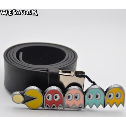 5 PCS MOQ WesBuck Brand Cartoon Style Purple Ghost Pacman Belt Buckle