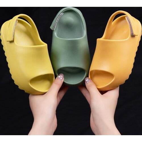 Boys Girls Anti-Slip Fashion Sandals Baby Soild Color Waterproof Toddler Bathroom Soft Slippers Kids Beach Summer Shoes