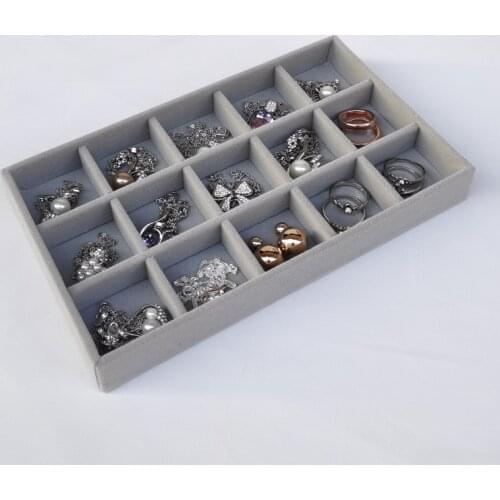Small Jewelry Box Velvet Organizer Tray Ring Necklace Display Storage Box Earring Jewelry Showcase Drawer Storage
