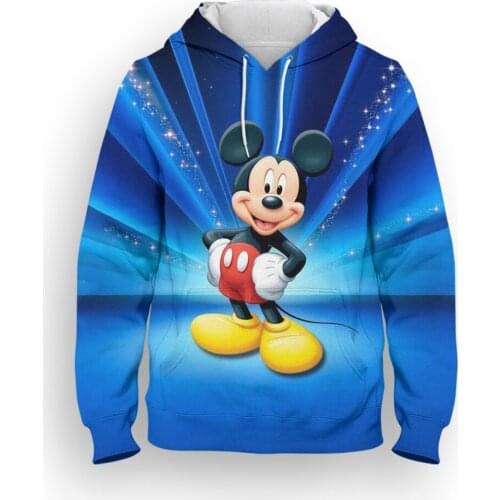 Sweatshirt With Hood Men Disney Mickey Mouse Cartoon Anime Clothes For Children Spring 3D Printed Womens Hoodies