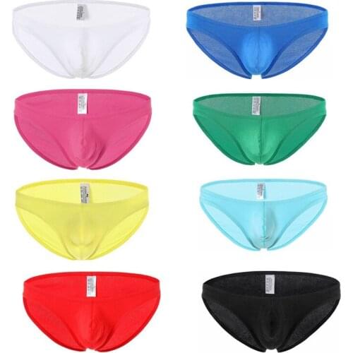 8PCS Mens Briefs Sexy Low Rise Soft Cotton Breathable Underwear Mens Hot Hips Underpants Sexy Undies Men U Convex Pouch Brief