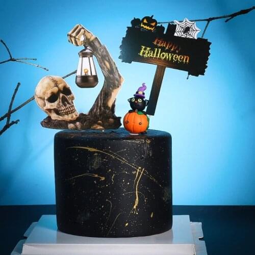 Halloween party decoration Cake Topper Halloween cake decoration insert sign Dessert decoration Pumpkin Decoration Sign