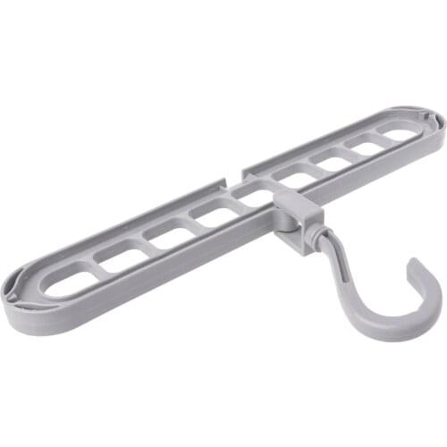 3D Space Saving Magic Clothes Hanger With Hook Cabinet Organizer 360 Rotation E15B