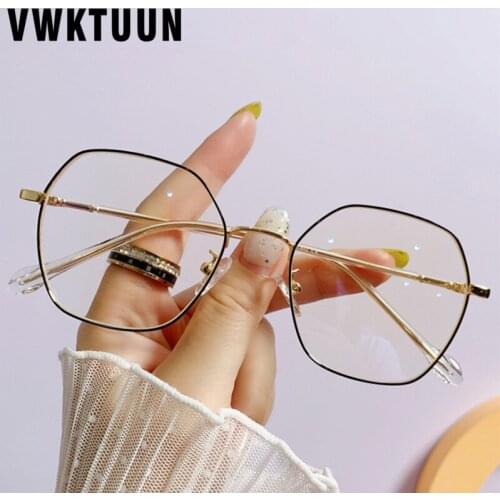 VWKTUUN Glasses Frame Irregular Eye glasses Frames For Women Men Myopia Glasses Frames Anti Blue Light Ray Computer Glasses