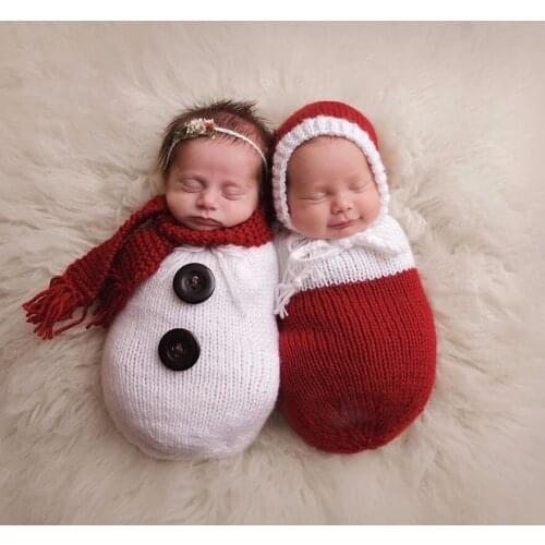 Newborn Photography Props Crochet Knitted Baby Photography Costume Baby Boy Girls Christmas Props Baby Photo Props Accessories