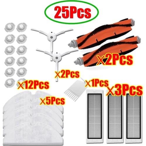 Mop Cloths Wet Mopping filter Side Brush Roll Brush Suitable for Xiaomi Roborock Robot S50 S51 Vacuum Cleaner Spare Parts Kits