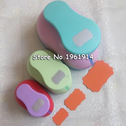 1.5'' 2" 3" DIY Paper Tag Photo Frame Card Cutter Scrapbook Shaper Embossing device Hole Punch Kids Handmade Craft gift Embosser