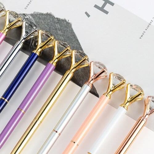 1pc Big Diamond Crystal Gem Pen Baby Shower Bride To Be Wedding Decoration Bachelorette Party Decor Hen Night Bridal Shower