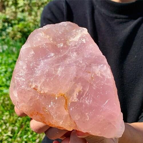 100% Natural Pink Quartz Crystal Rose Quartz Raw Stone Rough Gem Energy Stone And Minerals For Home Decoration Chakra 1pc