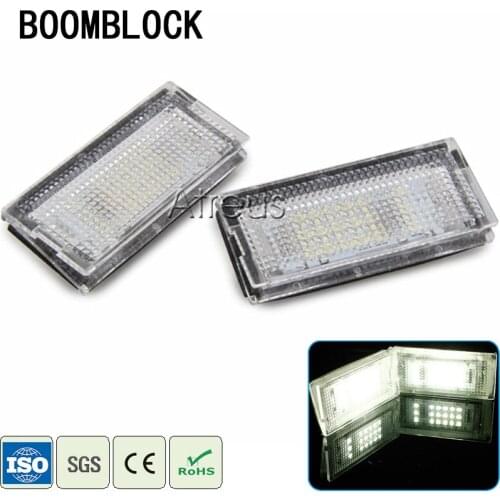 2jpcs For BMW E46 4D 323i 325i 328i Accessories Car LED License Plate Lights 12V White SMD3528 LED Number Plate Lamp Bulb Kit