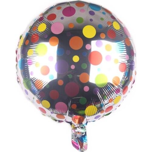 5 pcs 18 Inch Round Wave Dot Birthday Aluminum Foil Balloon Birthday Party Wedding Decoration Decoration Wholesale