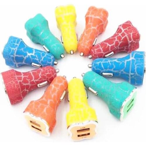 500pcs/lot LED Light Dual USB 2 Port Car Charger Adapter 2.1A+1A Car charger for iphone X 8 for samsung s7 s8