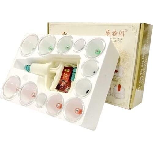 Household Vacuum cupping suction cups 12 pcs thicken acupucture massage therapy cans with magnetic tips