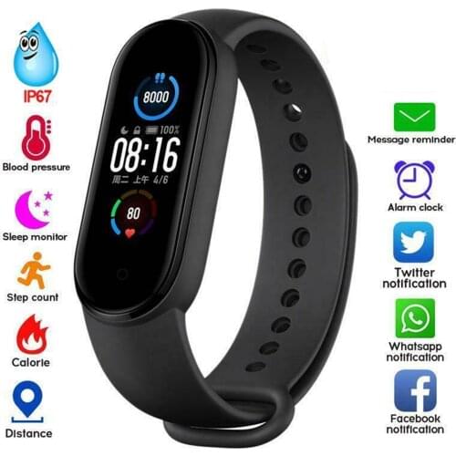 M5 Smarth Band Men Women Sport Watches Fitness Tracker Pedometer Heart Rate Blood Pressure Monitor Smart Wristbands
