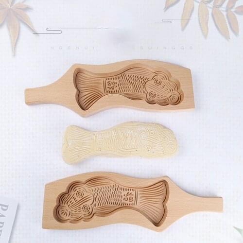Baking Mold Steamed Bread Noodle Clip Large Carp Leap Moon Fish Mold for Wedding and Wedding