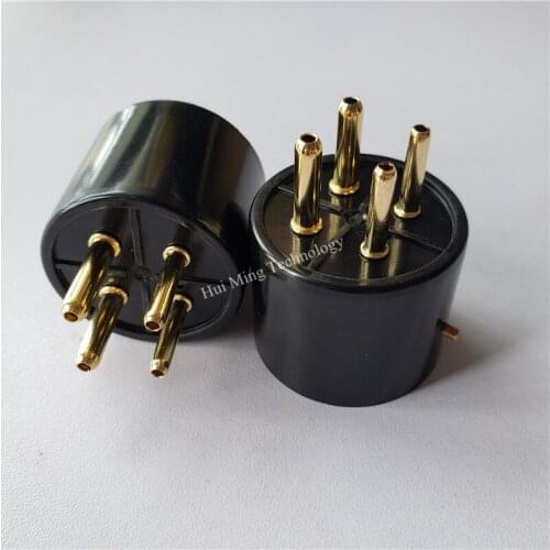 5pcs bakelite tube socket 4 pin seat tube socket golden foot PCB for 300BR-G tube amplifier