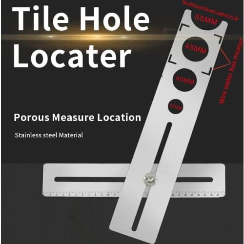Tile Hole Opening Locator Stainless Steel Adjustable Hole Punching Positioner Glass Tile Wall Hole Positioning Marking Tool
