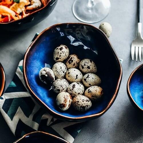 Dishwashing European Ceramic Deep Bowl Irregular Bowl Creative Tableware Irregular Bowl Dishes Set Noodle Bowl MJ71511