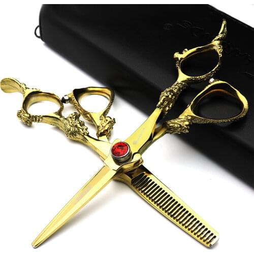 New 6 Inch Japanese Hair Scissors Set 440c High Quality Professional Hairdressing Scissors Hair Salon Scissors Set Barber Shop