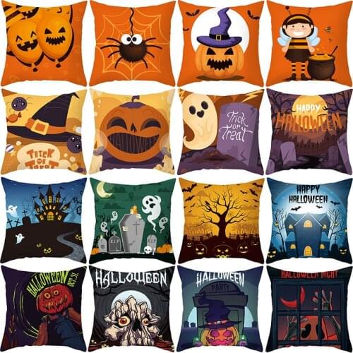 Halloween Cushion Covers Bat Ghost Halloween Decoration for Home Pillowcase Cartoon Pumpkin Happy Halloween DIY Party Supplies
