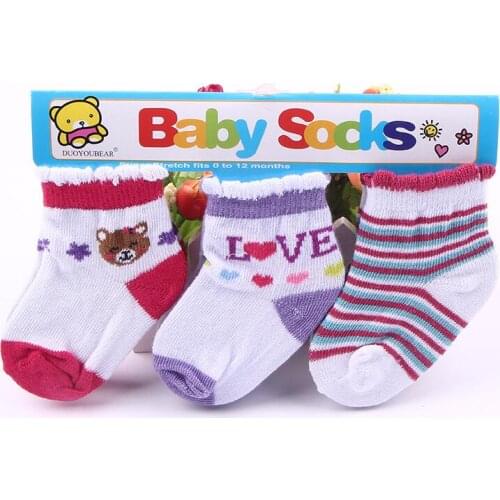 3 Pair/Lot Lovely Spring Autumn Baby Kids Socks Girls Boys Soft Striped Floral New Children newborn Infant