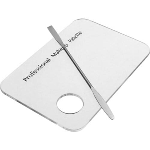 Makeup Palette Clear Polish Gel Mixing Spatula Acrylic Nail Stamping Plates Foundation Eyeshadow Stainless Steel with Spatula