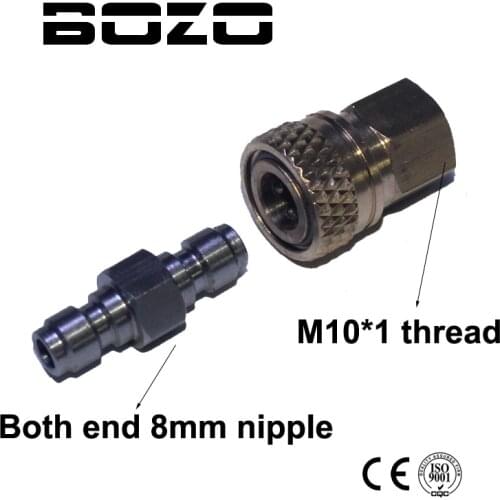 PCP Airforce Paintball Stainless Steel Double End Male Plug with Quick Disconnect M10*1 Female Coupler Connector