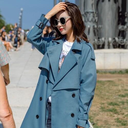 Fashion Windbreaker Coats 2019 New Spring Autumn Long Coat Women Trench Coats Korean Loose With Belt Ladies Outerwear R317