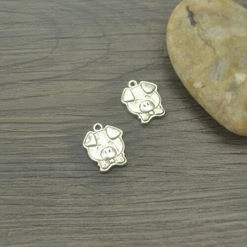 10pcs Charms metal pig,Antique Making pendant fit,Vintage Tibetan Silver,jewelry DIY bracelet necklace 20*16mm D936