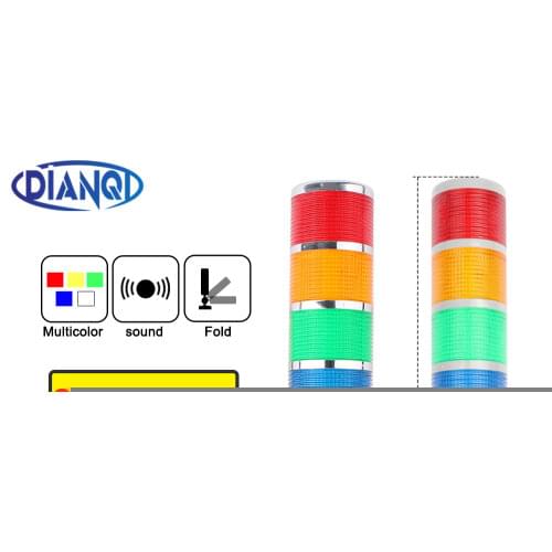 5 layers Rotatable 180 Stack light Red warning light industrial for CNC machine DC 24V 12V AC220V 110V Steady flashing light LED