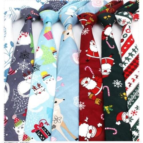 100pcs/lot new fashion mens adult christmas tie/santa clause print cotton neck tie