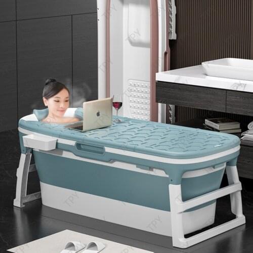 Adult Folding Bathtub Large Bath Tub Household Temperature Bath Steam Portable Sauna Dual-use Adult Bath Bucket Bathtub Shower