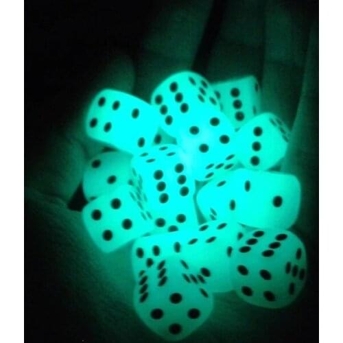 1/5/10PCs 6 Sided 14mm Noctilucent Dice Cubes Night Light Luminous Fun Night Bar KTV Entertainment Board Game Dices Gambling