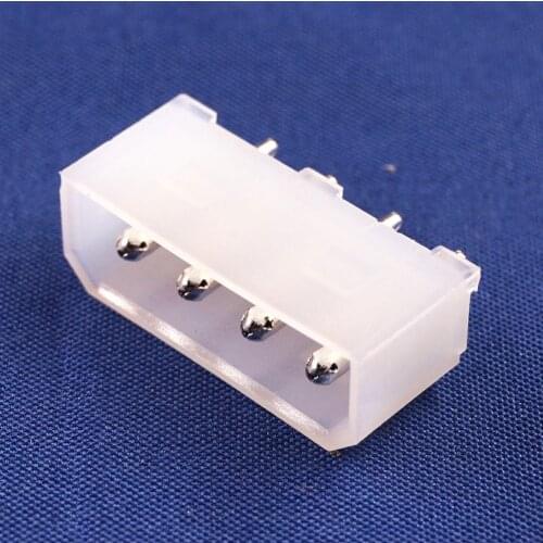 10 pcs 5.08 mm 4 Pin D Shape Wafer Male Contact Pin Vertical PCB Solder 8981 IDE 4 Pin D ATX / EPS Power Connector