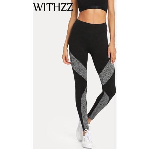 WITHZZ Womens Sexy Stitching Leggings Women Leggins Elbows For Fitness Legins Push Up Workout Jeggings Tayt Sportleggings Pants