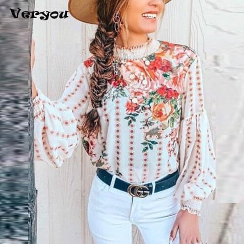 Bohemia Inspired Wild Floral Print Cream Tshirts Women Long Sleeve O-neck Chic Boho T-shirt 2021 New Chiffon T shirts Woman Top