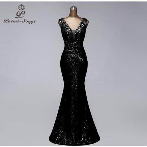 New Sequin evening dress vestido de festa Elegant prom gowns Formal dresses women party night robe de soiree Formal Party dress