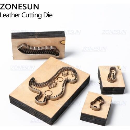 ZONESUN Custom Dinosaur Leather Key Chain Die Cuts For Handmade Key Ring DIY Hang Decoration Cutting Clicker Die Steel Rule Die