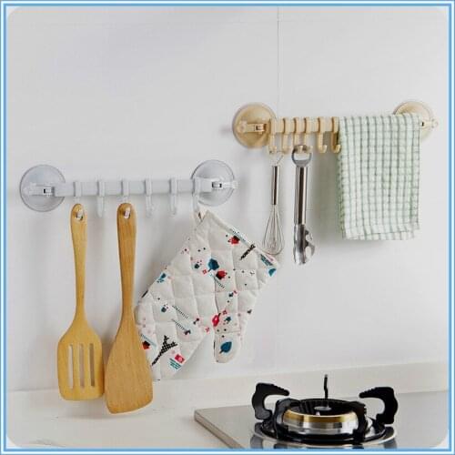 1pcs Stable Wall Mounted Mop Storage Rack Brush Clothes Towel Hook Household Storage Rack Bathroom Suction Pipe Tools