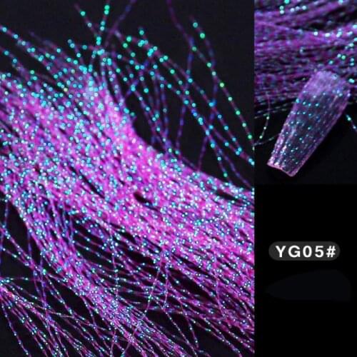 12 color Nail Art Fluorescent Fiberglass Holographic Laser Glitter Nails Forms for Extension Nails Gel Tips Colorful DIY TSLM1