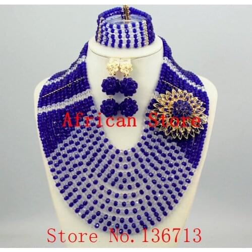 2016 Fashionable Nigerian Wedding African Beads Jewelry Sets Costume Indian Bridal Necklace Jewelry Set Free Shipping SD121-11