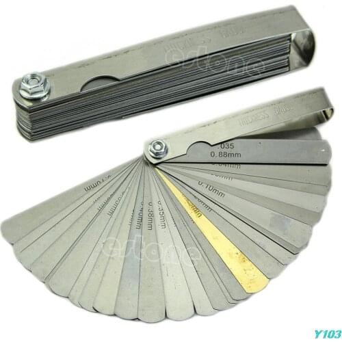 32 Blade Imp/Mertic + Brass Blade Feeler Gauge Tune Up Thickness Set New L15