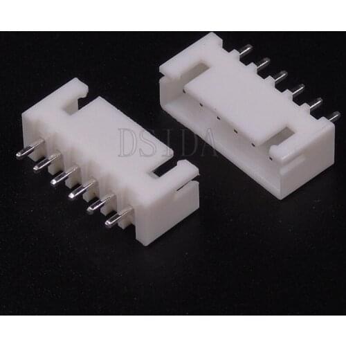 50PCS XH2.54 Plastic Shell 2.54MM 6Pin 6P Male Connector With Needle XH2.54MM 6 Pin Right Angle Pin Header Connector