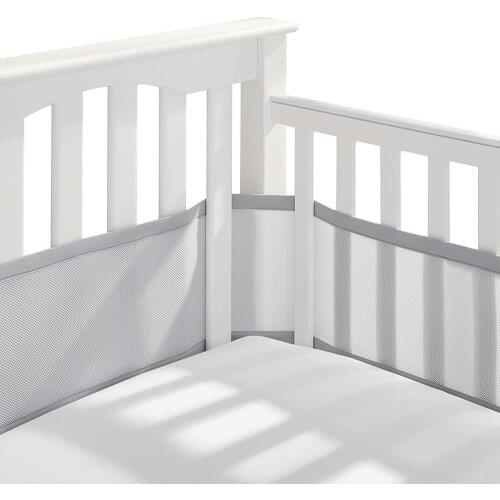 Newborn Baby Bed Bumper 3D Breathable Crib Bumper Mesh Cot Bumper for Head Protector Baby Bedding Set Summer Room Decor