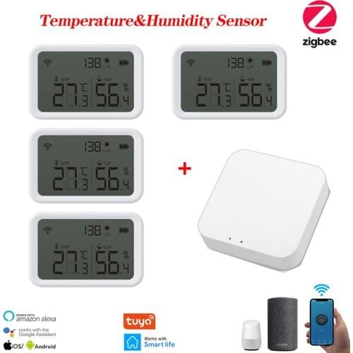New For Temperature And Humidity Sensor Tuya/SmartLife App ZigBee Smart Work With Zigbee Hub Via Alexa Google Home Smart Home
