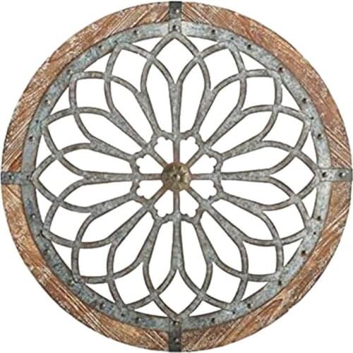 Wood Fashion Wall Heritage Round Wall Art Lightweight Geometry Wall Art Vintage for Restaurant
