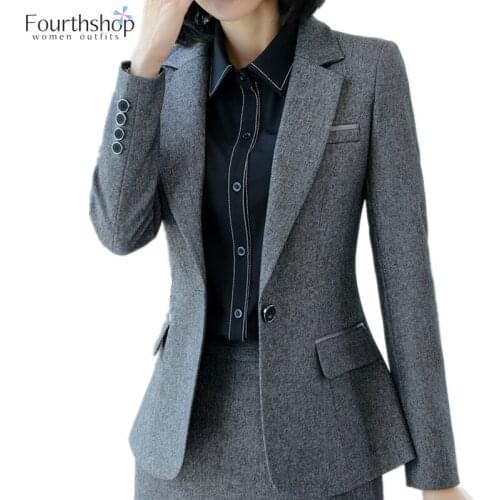 Elegant Blazers and Jackets Women Long Sleeved Office Work Formal Jacket Coat Female Plus Size Business Coats 2020 Autumn Spring